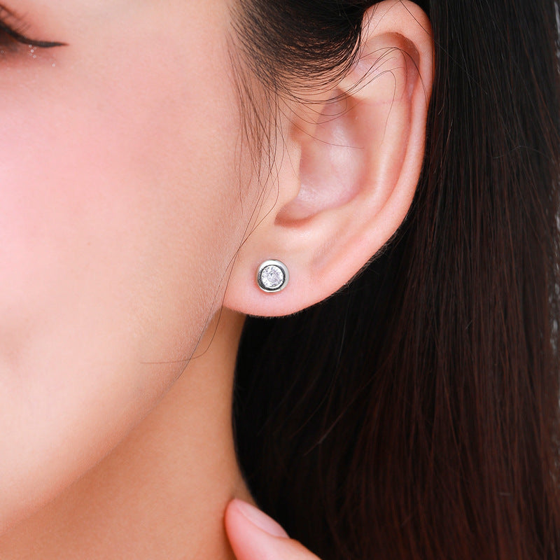 Lavendy Bezel Crystal Studs