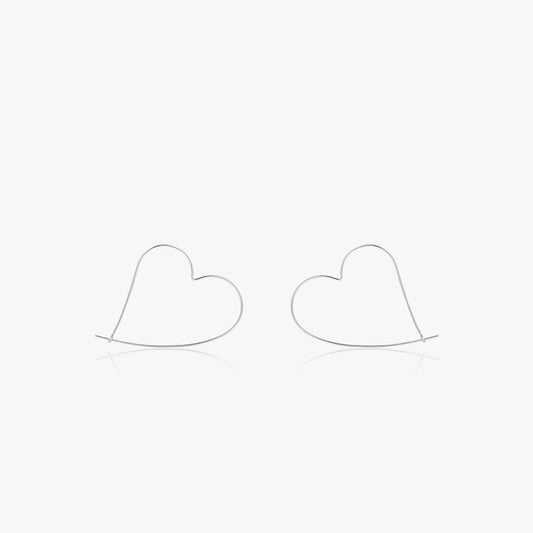 Lavendy Heart Line Hoop Earrings