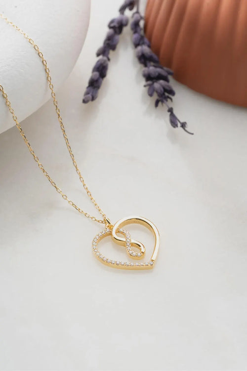 Gold Plated Sterling Silver Heart Necklace Dainty Romantic Jewelry