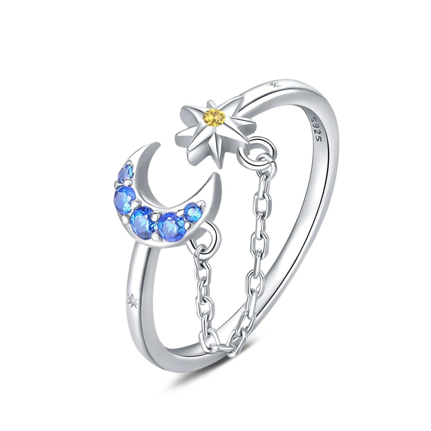 Star Moon Tassel Opening Ring