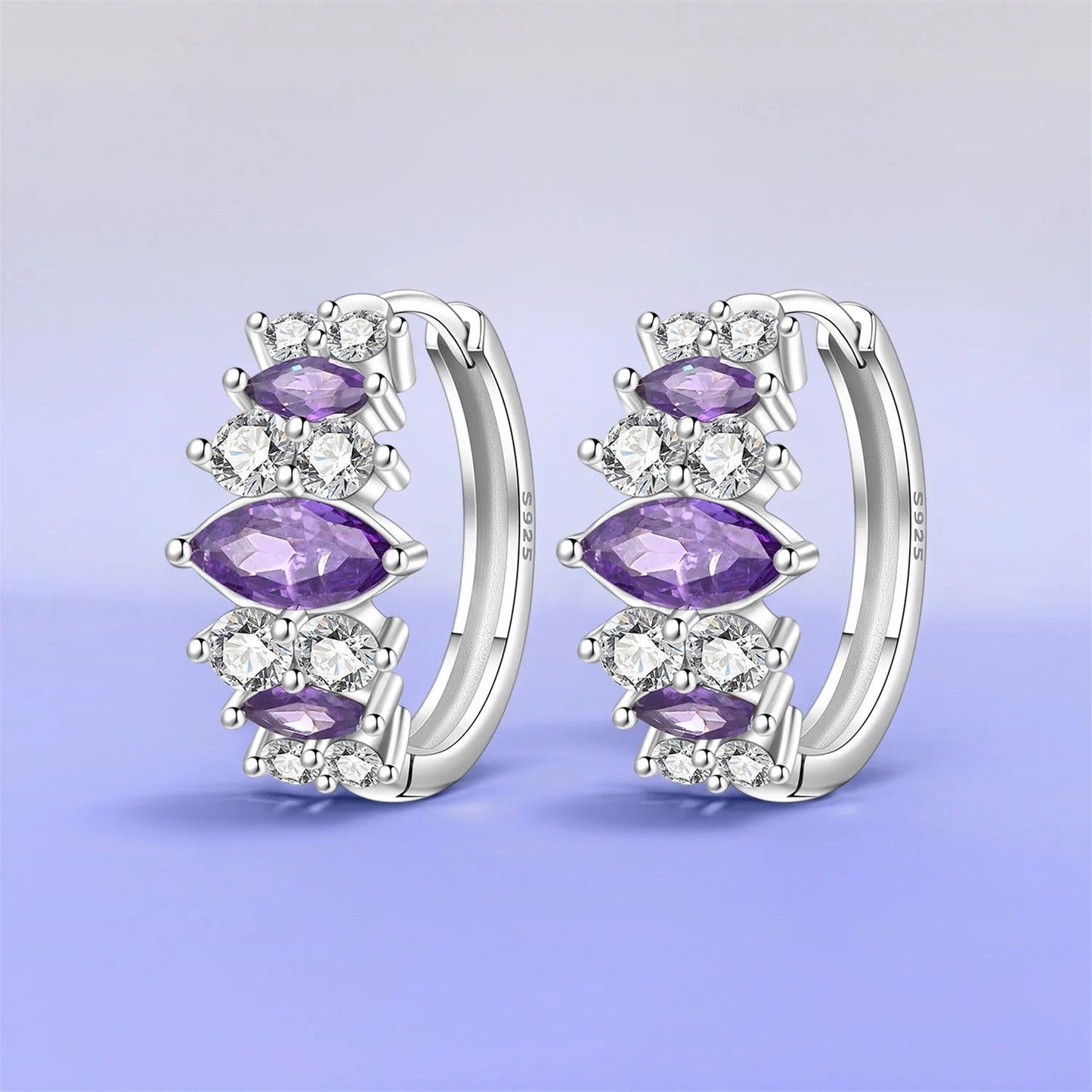 Dreamy Purple Zircon Earrings
