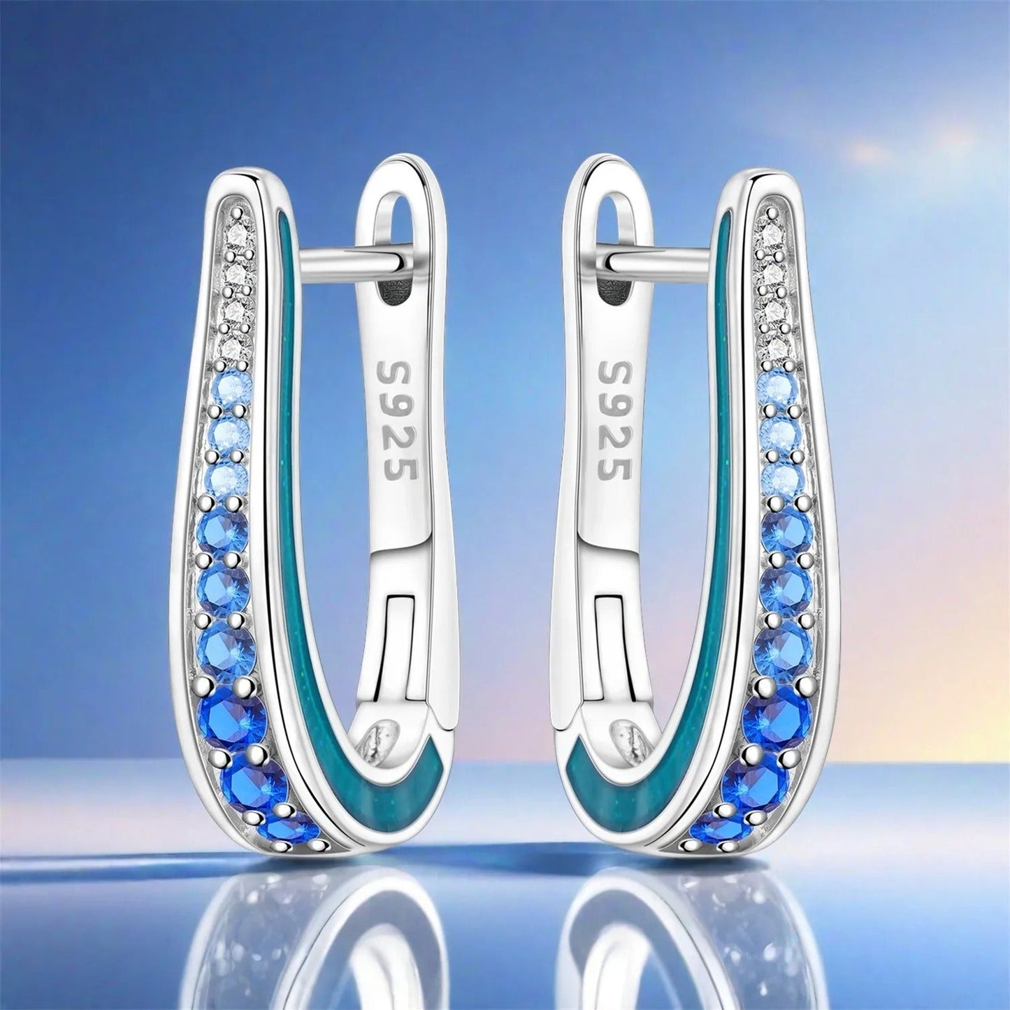 Simple Blue Gradient Earrings